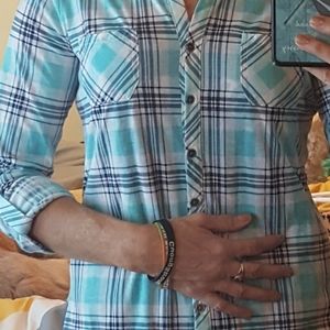 Vanity plaid flannel button down